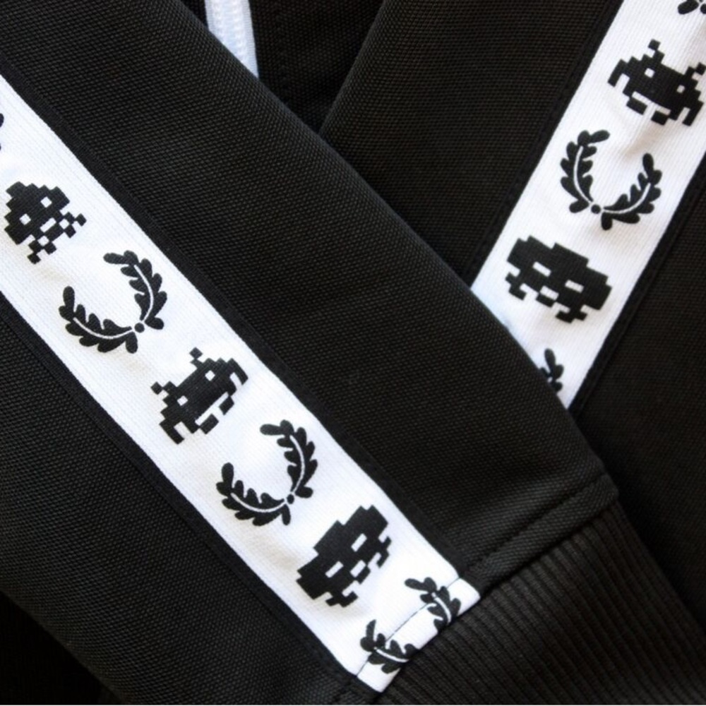 Fred Perry x Space Invaders Black Track Jacket - RARE - Men’s Medium